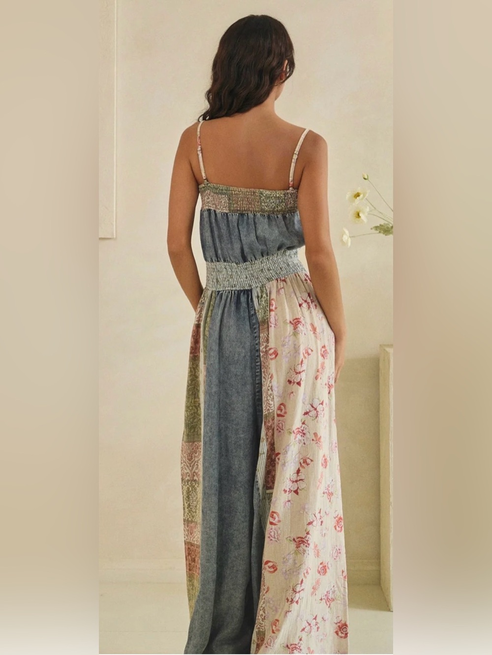 New Oil & Hali denim patchwork jumpsuit S - Picture 4 of 4